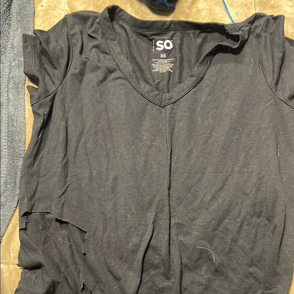 SO Black V-Neck Tee